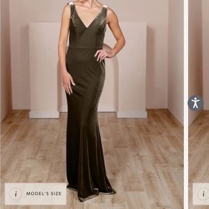 Revelry - Dusty Olive - Dayton Dress - Velvet